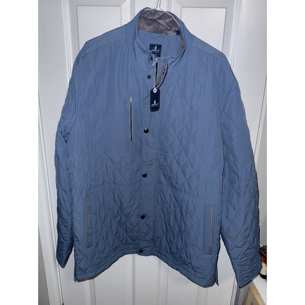 johnnie-O Juno Quilted Snap Jacket Mens Sailor Light Blue Size XXL JMJK100650